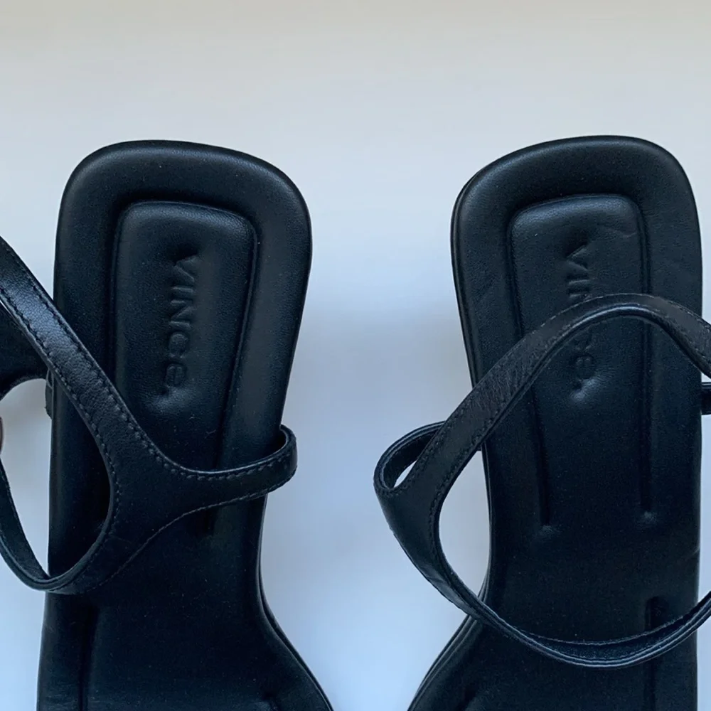 Vince Black Sandals Sleek Design Comfortable Fit - Picture 7 of 11